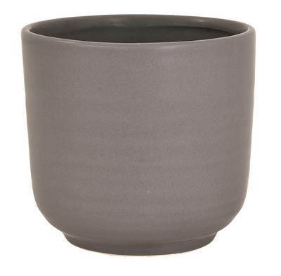 Round Ceramic Pot 4.5" Grey