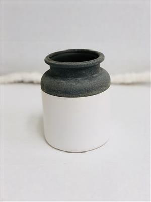 Dolomie Jar Pot 6" W/Grey