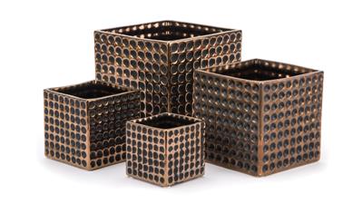 Textured Cube 6.5"x 6.25" Copper