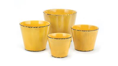 Crackle Pot 6"x 5" Yellow