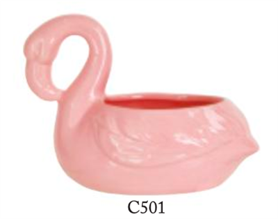 Pink Flamingo Pot 6.5"