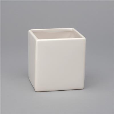 Ceramic Cube 3.75" White