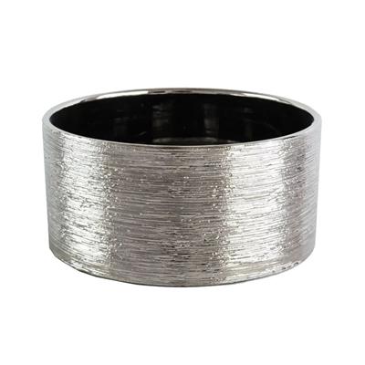 Etched Lines Low Pot 8"x 4" Silver