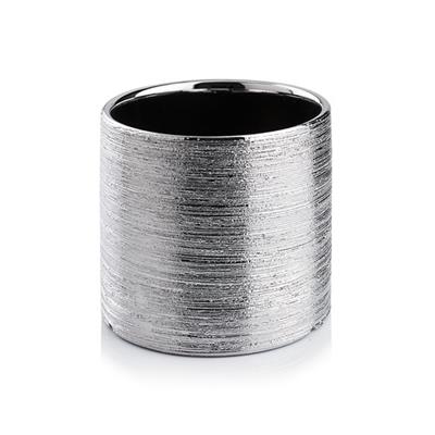 Etched Lines Pot 6.5"x 6" Silver