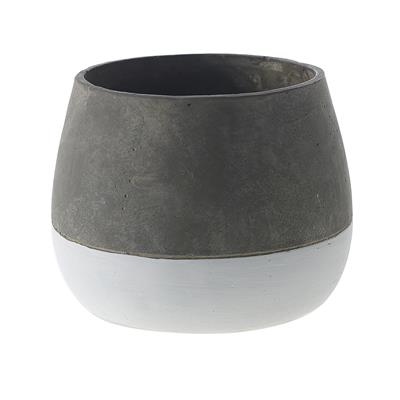Ash Pot 6.75" x 5.25" Gray/Whi