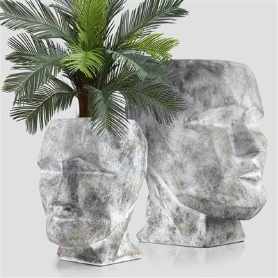 Moai Face Stone Planter 6"x 18"