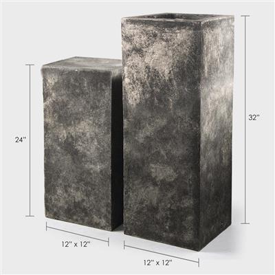Cement Column 24" Gray