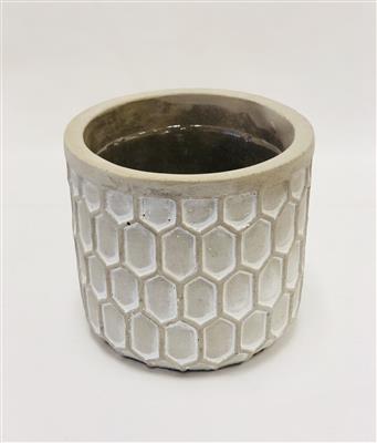 Honey Comb Pot 6" Wh/Gray