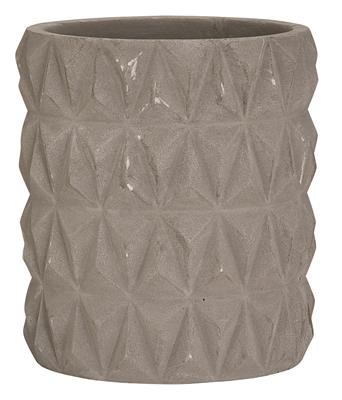 Cement Triange Design Pot 4.25" Grey