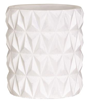 Cement Triange Design Pot 4.25" White
