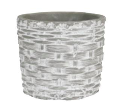 Basket Weave Pot 4.5" White