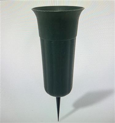 Plast. Cemetery Vase 12.7x4.4" Green