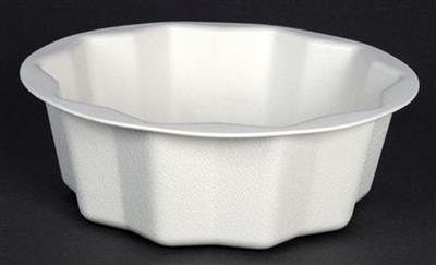 Plastic Floral Design Bowl 8" White