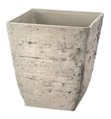 Aged Sq. Planter 16"x 16.5" Country White