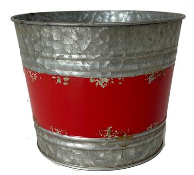 Galvi Stripe Pot 6.5x 5" Red