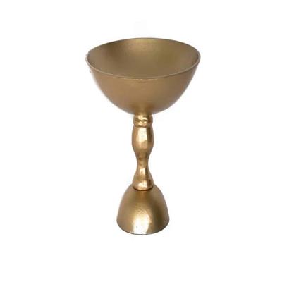 Alu Gold Pedestal Bowl 9x8.5"