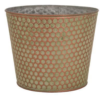 Honeycomb Pot 6.75" Green/Copper