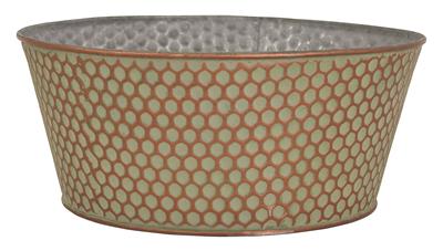 Honeycomb Bowl 9.5" Green/Copper
