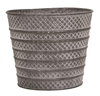 Round Line Metal Pot 4.5" Gray