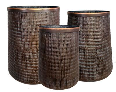 Batanga Weave Pot 9x5.5" Bronz