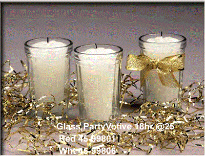 Candle in Glass 5.5" @24 White