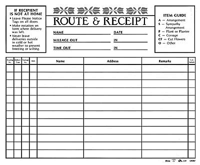 Route & Receipt Form @5 Pads