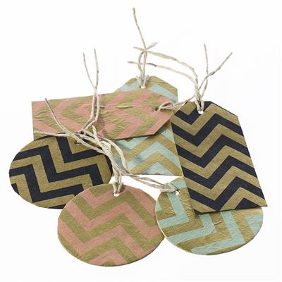 Gift Tages 3.25" Chevron @6