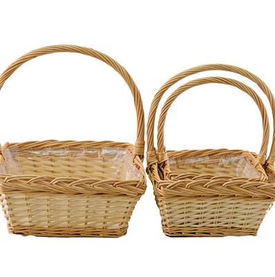 Square Willow Basket S/3