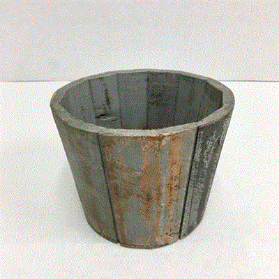 Distressed Wood Pot 5.5"