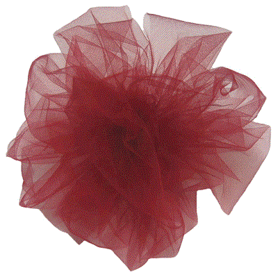 6" Nylon Tulle 25y Red