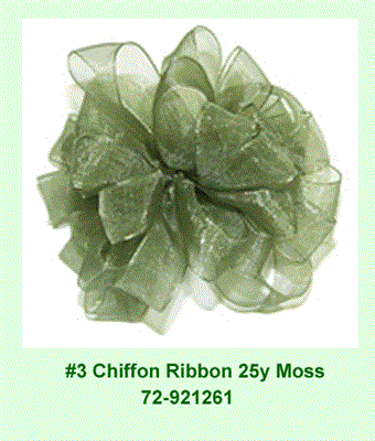 #3 Chiffon Ribbon 25y Moss