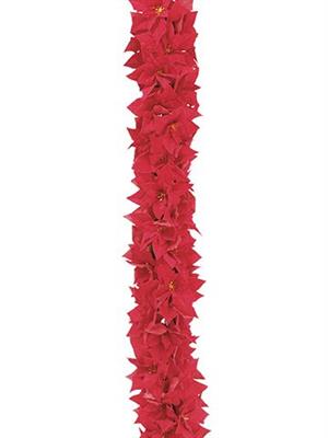 Majestic Poinsettia Garland 6' Red