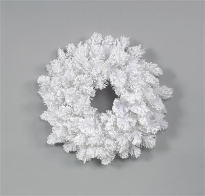Needle Flocked Wreath 30" White