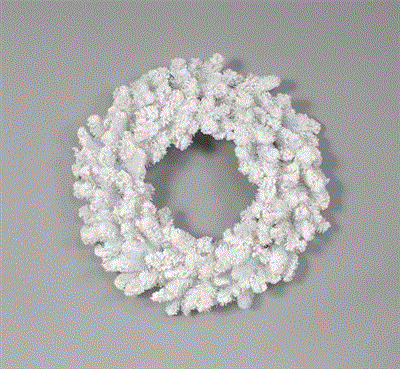Snow Spruce Wreath 48" White