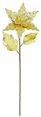 Met. Glit. Poinsettia 29" Gold