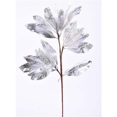 Metallic Magnolia Branch 26" Silver