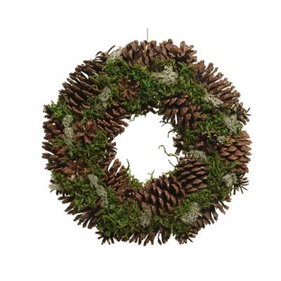Glitter Pinecone Wreath 14"
