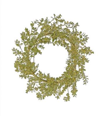 Gilded Boxwood Wreath 22" Gr/Gd