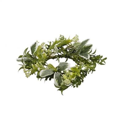 Spring  Foliage Candlering 10" Green Cr.