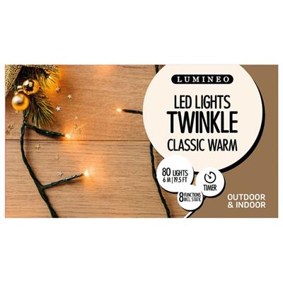LED Twinkle 80L Green/Warm
