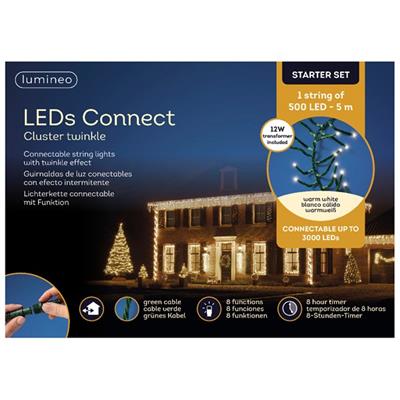 LED Connect Cluster 500L Gr/Warm
