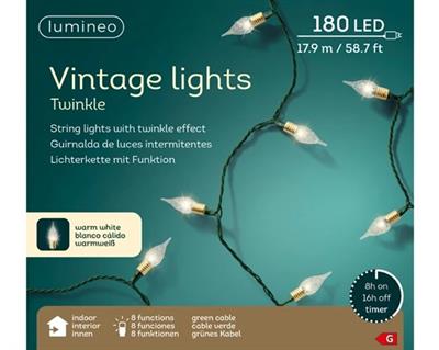 LED Vintage Lights 180L 58.5' Gr/Warm