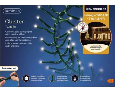 LED Connect Cluster 500L Gr/Warm NoTr.