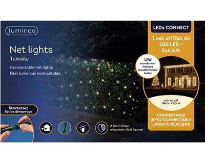 LED Connect Net 200L Gr/WWhi