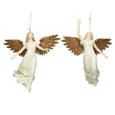 Angel Ornament 5" Asst. White/Gold