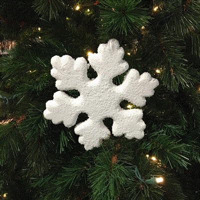 Snowflake Foam Orn 7" Wh