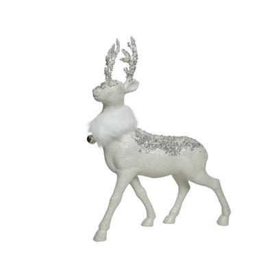 Reindeer w/Fur 11"x 15.5" White