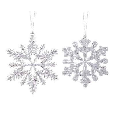Glitter Snowflake Orn. 5.5" Asst.