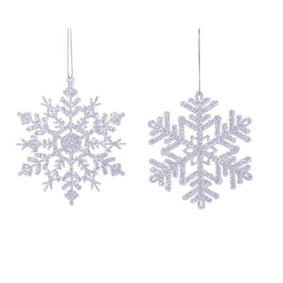 Acrylic Snowflake 4" Asst Silver