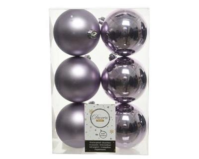 Shatterproof Ball 80mm x6 Frost Lilac Ast